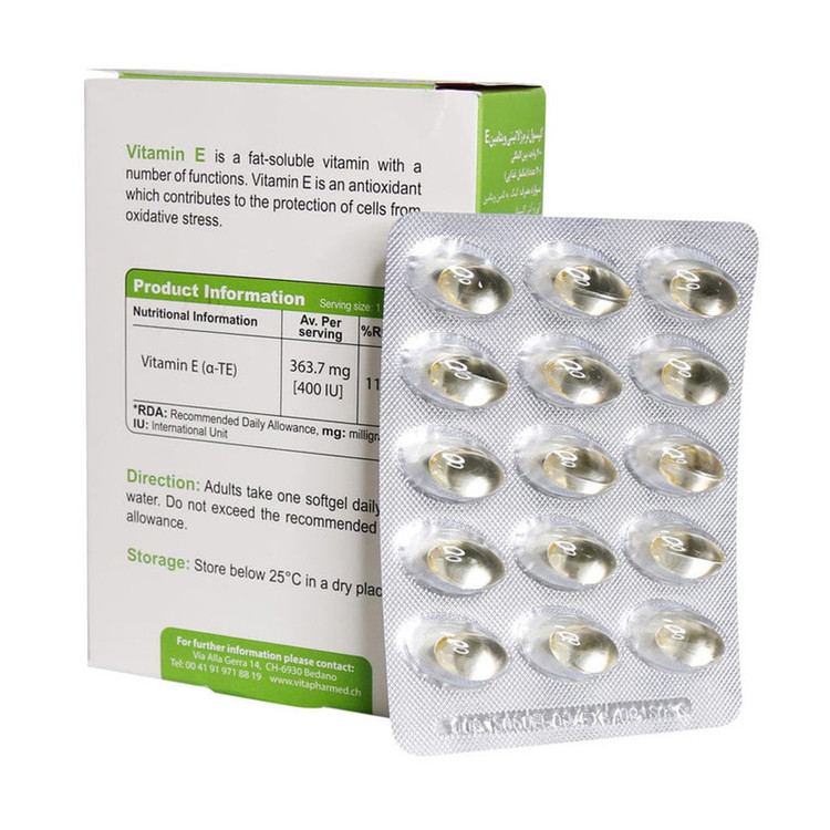 کپسول نرم ژلاتینی ویتامین E 400 واحد ویوا تیون بسته 30 عددی